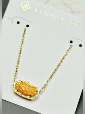 Kendra Scott Elisa Gold Necklace in Citrus Kyocera Opal